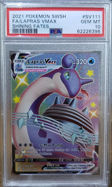 2021 Pokemon Shining Fates Full Art Lapras Vmax SV111 PSA 10 Gem-Mint