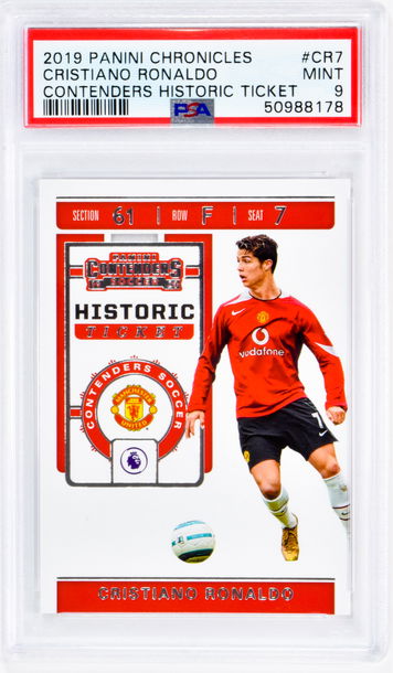 2019 Cristiano Ronaldo Panini Chronicles  Contenders Historic Ticket  #CR7 PSA 9
