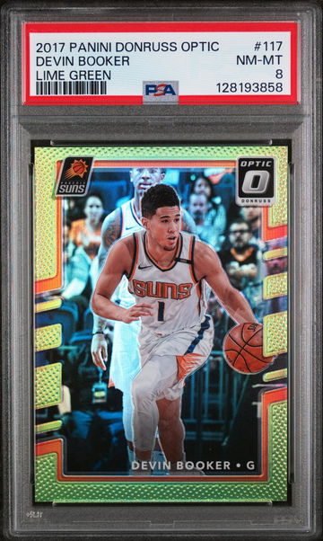 2017 Donruss Optic Lime Green Devin Booker #117 /175 PSA 8