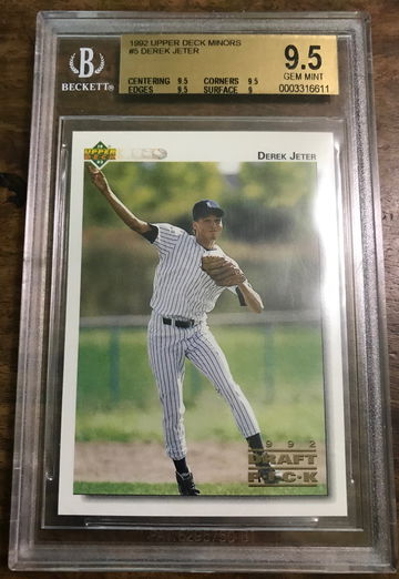 1992 UPPER DECK MINORS DEREK JETER ROOKIE RC BGS 9.5 GEM MINT