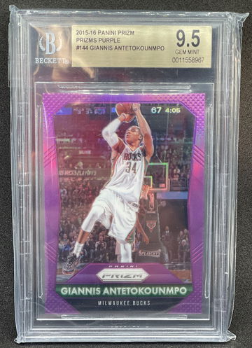 2015 Giannis Antetokounmpo Prizm Purple /99 BGS 9.5