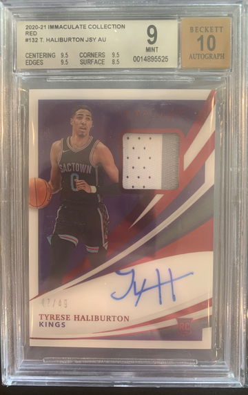 2020 Immaculate Red Tyrese Haliburton Rookie Patch Auto /49