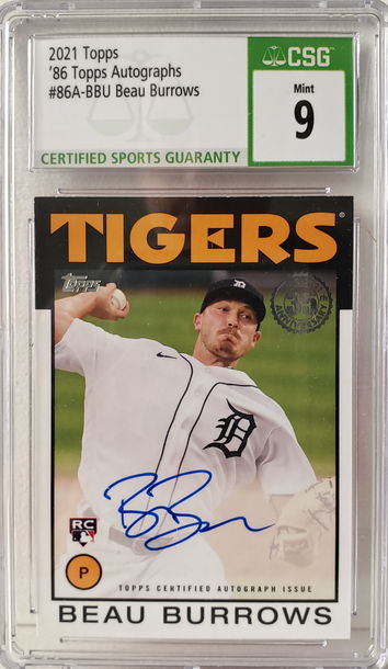 2021 Topps Series 1 '86 Topps Autographs Beau Burrows #86A-BBU CSG 9