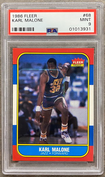 Karl Malone 1986 Fleer RC PSA 9