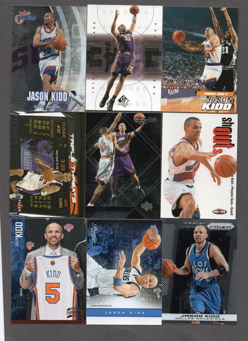 Jason Kidd NBA Basketball Card Lot (15) - Suns Mavericks HOF Nice Variety