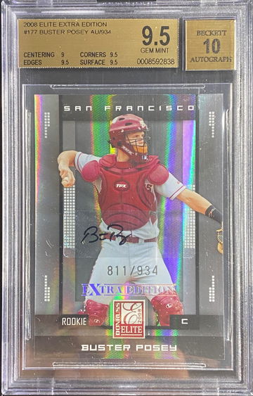 2008 Buster Posey Auto Donruss Elite Extra Edition BGS 9.5 Auto 10