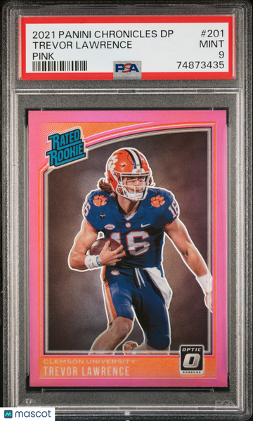 2021 Panini Chronicles Draft Picks Trevor Lawrence #201 Pink Rookie PSA 9
