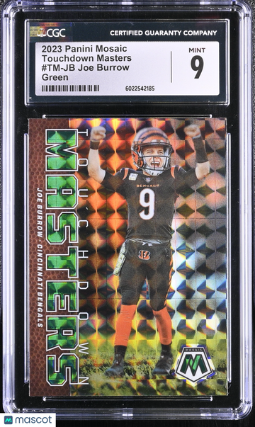 2023 Panini Mosaic Joe Burrow #TM-JB Green Touchdown Masters CGC 9