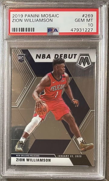 2019-20 Mosaic Zion Williamson Debut PSA 10