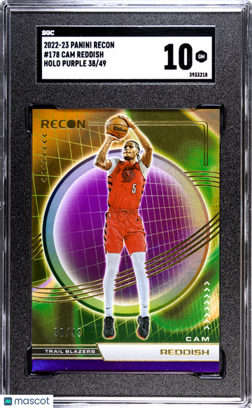 2022 Panini Recon Cam Reddish #178 Holo Purple /49 SGC 10