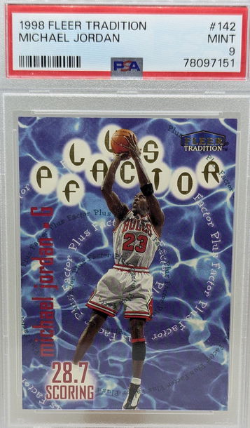 1998 Fleer Tradition Michael Jordan #142 PSA 9 Insert