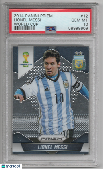 2014 Panini Prizm World Cup Lionel Messi #12 PSA 10