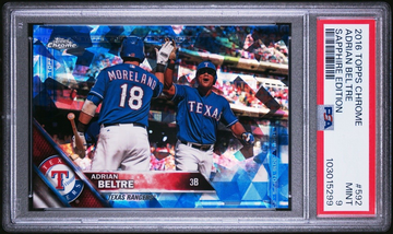2016 Topps Chrome Sapphire /250 Adrian Beltre #592 PSA 9 Rangers HOF