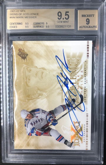 MARK MESSIER 2001-02 SPX Signs of Excellence #MM BGS 9.5 GEM MINT