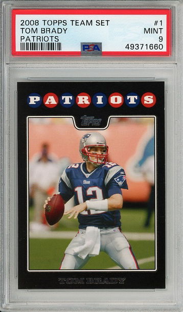 2008 Topps Patriots Team Set #1 Tom Brady PSA 9