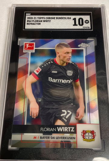 2020-21 Florian Wirtz Topps Chrome Bundesliga Refractor SGC 10