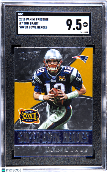 2016 Panini Prestige Tom Brady #7 Super Bowl Heroes SGC 9.5