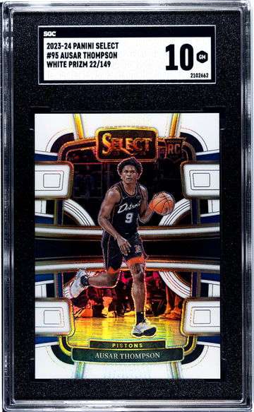 2023-24 Panini Select White Prizm Ausar Thompson #95 RC /149 SGC 10