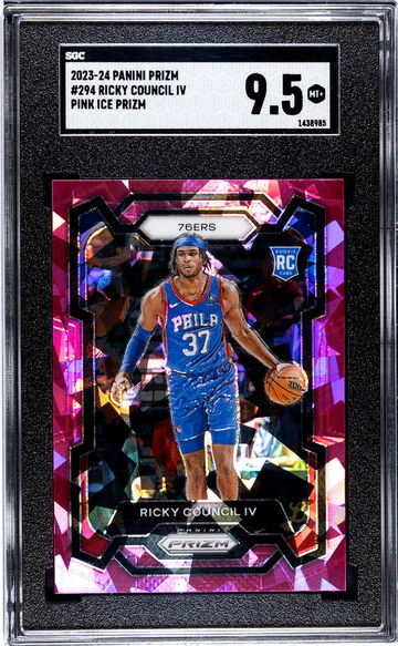 2023-24 Panini Prizm #294 Ricky Council IV Pink Ice Prizm SGC 9.5