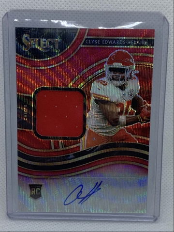 Clyde Edwards Helaire 2020 Select Red Wave Prizm RPA Auto