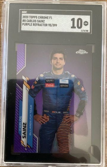 2020 Topps Chrome Carlos Sainz Purple Refractor 95/399 SGC 10