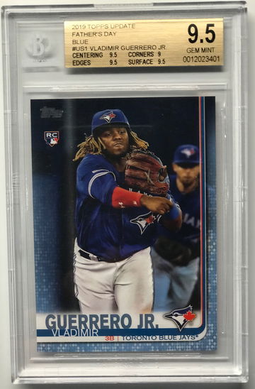 2019 Topps Update #US1 - Vladimir Guerrero Jr - Fathers Day Blue #/50 - BGS 9.5
