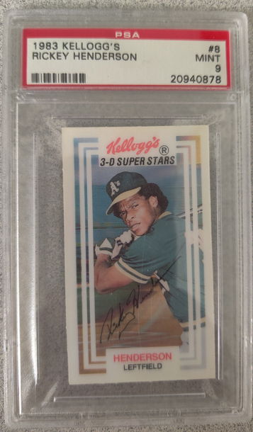 1983 Kellogg's Rickey Henderson #8 PSA 9 Mint