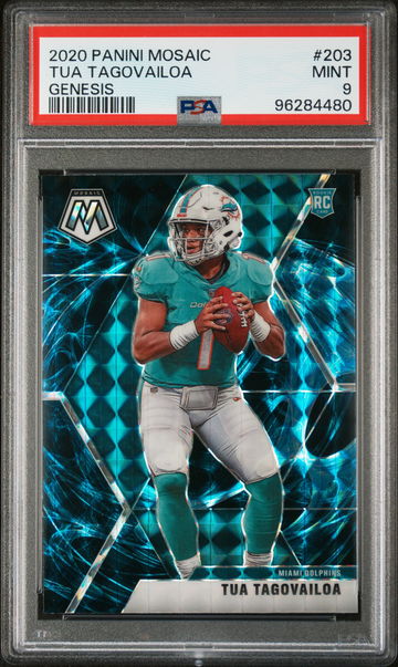 2020 Panini Mosaic Genesis Prizm Tua Tagovailoa #203 PSA 9