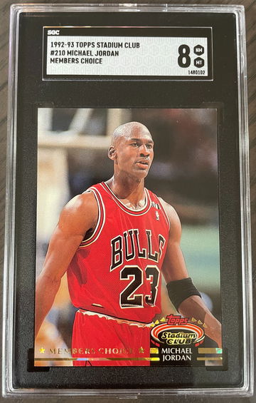 1992-93 Topps Stadium Club #210 Michael Jordan Members Choice SGC 8