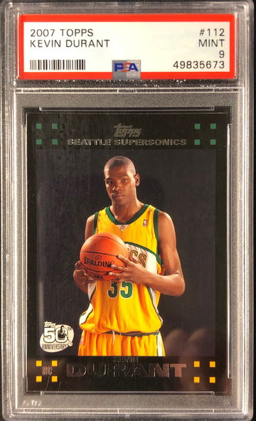 2007 Topps Kevin Durant Black Border Rookie Card RC PSA 9