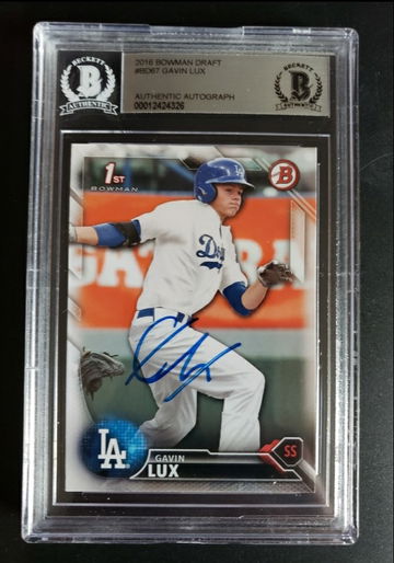Gavin lux signed 2016 bowman's 1st!