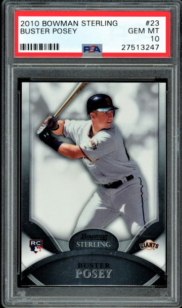 2010 Bowman Sterling #23  Buster Posey RC  PSA 10  Giants Very Low Pop Just 9
