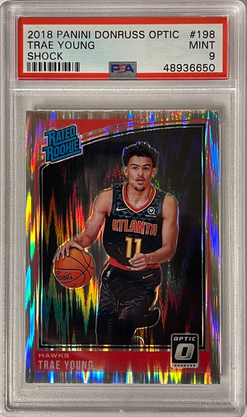 2018 optic shock Trae Young 198 RC Rookie PSA 9