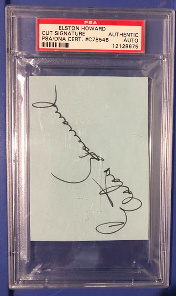 Elston Howard Cut Signature auto PSA authentic