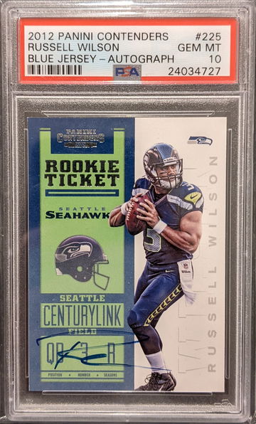 2012 Panini Contenders Russell Wilson /550 Rookie Ticket Auto Autograph PSA 10