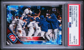 2016 Topps Chrome Sapphire /250 Chicago Cubs Team Card #474 PSA 10 Gem Mint