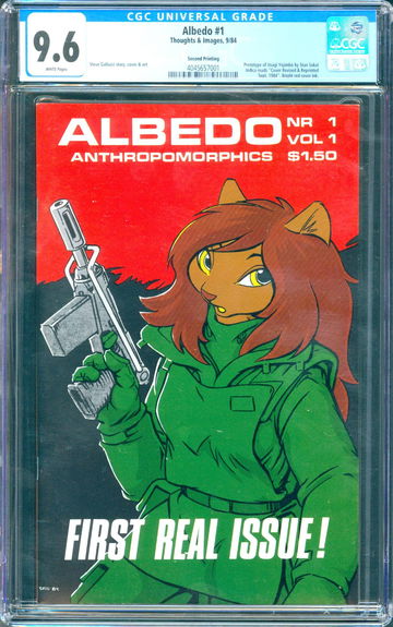 Albedo #1 (1984) CGC 9.6 -- 2nd "bright red" printing; Usagi Yojimbo prototype