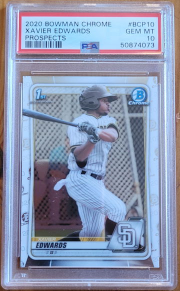 2020 Bowman Chrome Prospects Xavier Edwards PSA 10 Gem Mint
