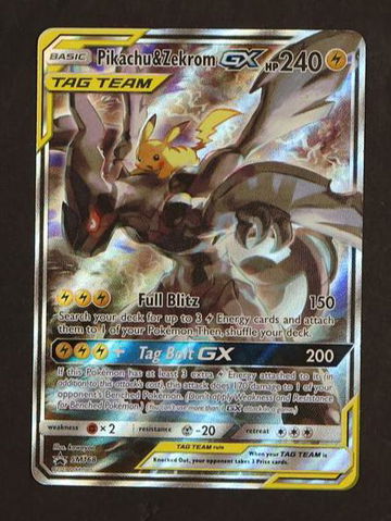 2019 Pokémon Sun & Moon Promo Pikachu & Zekrom #SM168 TAG TEAM GX Holo
