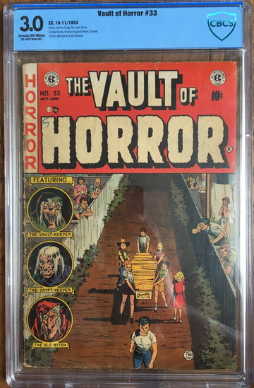 Vault of Horror #33 (1953) CBCS 3.0 -- Johnny Craig child coffin cover
