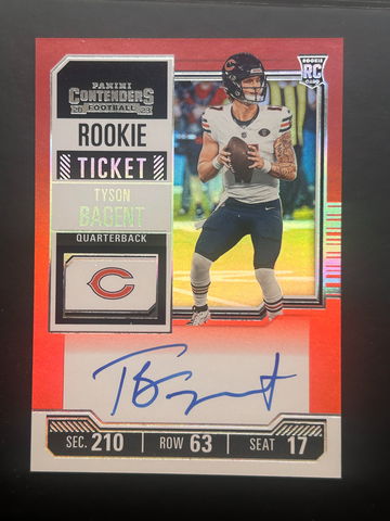 2023 Contenders Tyson Bagent FOTL Red Zone Auto On-Card #139