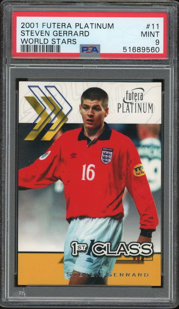 2001 Futera Platinum World Stars Steven Gerrard PSA 9 Liverpool