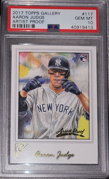2017 Topps Gallery ARTIST PROOF #117 AARON JUDGE RC PSA 10 LOW POP