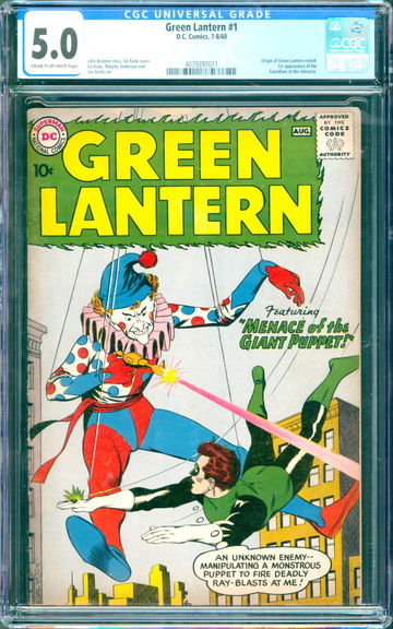 Green Lantern #1 (1960) CGC 5.0 -- Origin of Green Lantern and 1st Guardians