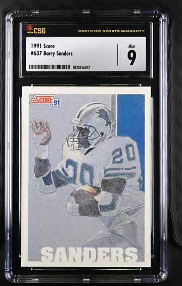 1991 Score Barry Sanders HOF CSG 9 MINT