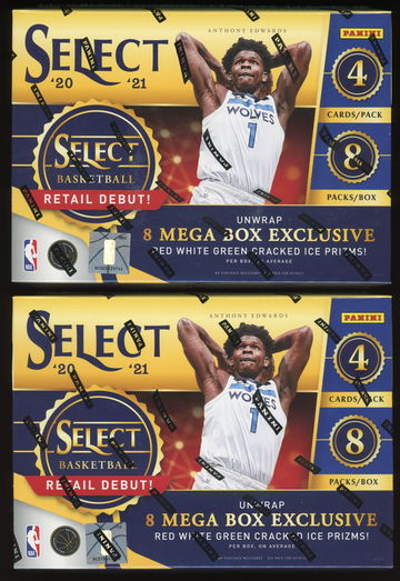 2020-21 Panini Select Basketball Mega Box Lot of 2 