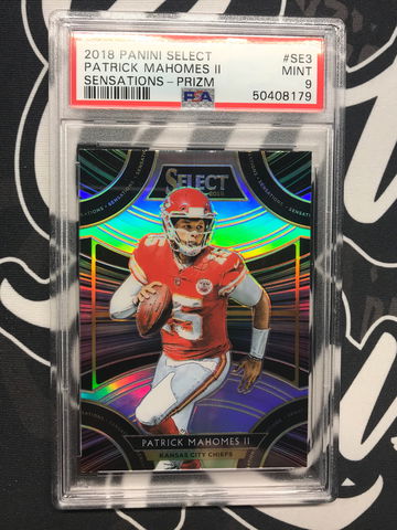 2018 Panini Sensations Patrick Mahomes Prizm PSA 9