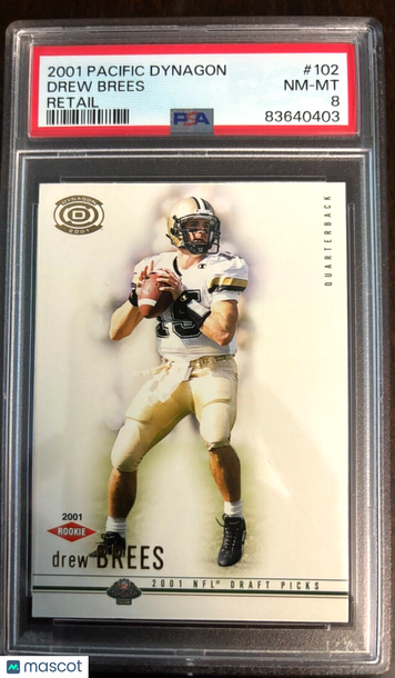 2001 Pacific Dynagon - Retail #102 Drew Brees (RC)