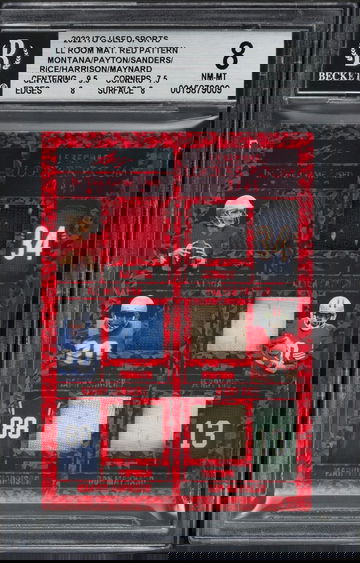 2022 Leaf Game Used Legendary Locker Room /45 Rice Sanders Montana Payton BGS 8