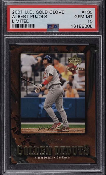 2001 Upper Deck Gold Glove Albert Pujols Rookie Card Limited Prizm PSA 10 Gem Mint